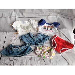 Build A Bear Clothing Lot Shirts Denim Skirts Underwear Pants READ